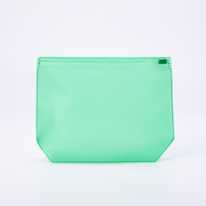 Косметичка с застежкой зип-лок, цвет зелёный/прозрачный Косметичка с застежкой зип-лок, цвет зелёный/прозрачный