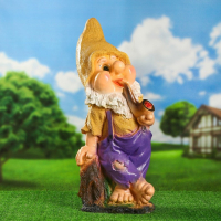 Садовая фигура "Гном с трубкой" 29х25х70 см