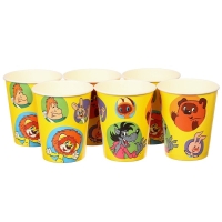 Набор одноразовой бумажной посуды, на 6 персон "С днем рождения!", Союзмультфильм