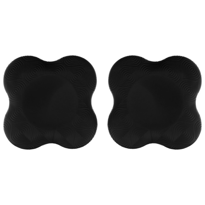 Набор подколенников для йоги и фитнеса Sangh, 19х19 см, 2 шт., цвет чёрный