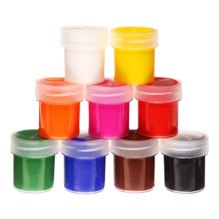 Гуашь 9 цветов х 20 мл, ErichKrause "Jolly Friends", в картонной упаковке