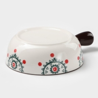 Кокотница керамическая «Узоры», 550 мл, цвет белый Кокотница керамическая «Узоры», 550 мл, цвет белый