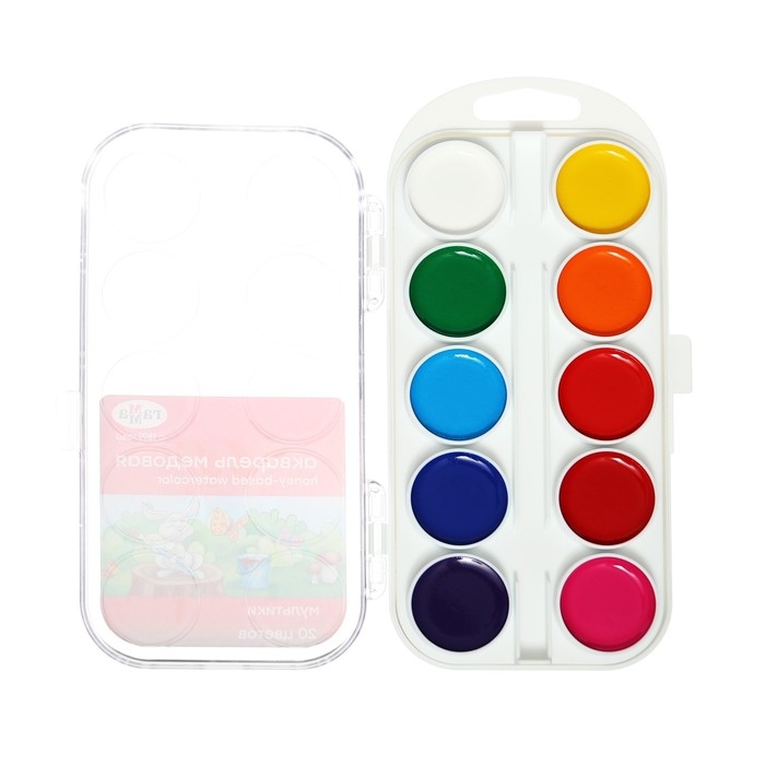 Акварель 20 цветов, &laquo;Гамма&raquo; &laquo;Мультики&raquo;, без кисти, в пластиковой коробке