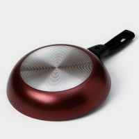 Сковорода &laquo;Хозяюшка&raquo;, d=20 см, съёмная ручка, стеклянная крышка, антипригарное покрытие, цвет бордовый