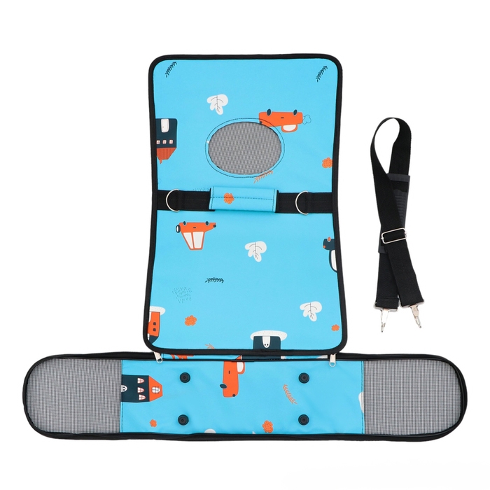 Сумка - переноска для животных "Путешественник", голубая, размер S, 37,5 х 17 х 22 см