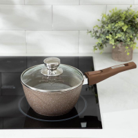 Ковш «Гранит Brown», 1,7 л, съёмная ручка, стеклянная крышка, антипригарное покрытие, цвет коричневый Ковш «Гранит Brown», 1,7 л, съёмная ручка, стеклянная крышка, антипригарное покрытие, цвет коричневый