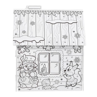 Домик-раскраска 3 в 1 &laquo;В гостях у Деда Мороза&raquo;, 5 фломастеров, 6 деталей