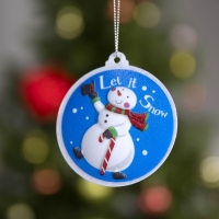 Световая подвеска &laquo;Снеговик&raquo; 8 см, батарейки LR44х3 (в комплекте), свечение мульти