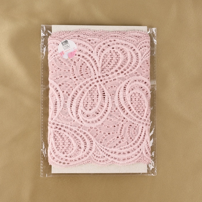 Кружевная эластичная ткань, 180 мм &times; 2,7 &plusmn; 0,5 м, цвет пудровый