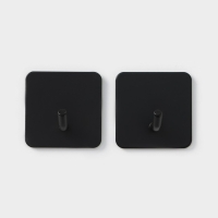 Крючки самоклеящиеся Stölz «Квадрат», 2 шт, металл, цвет чёрный Крючки самоклеящиеся Stölz «Квадрат», 2 шт, металл, цвет чёрный