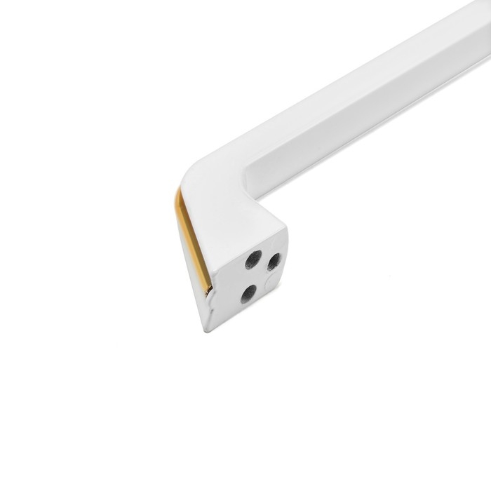 Ручка-скоба, м/о 128 мм, цвет белый, с золотой вставкой Ручка-скоба, м/о 128 мм, цвет белый, с золотой вставкой