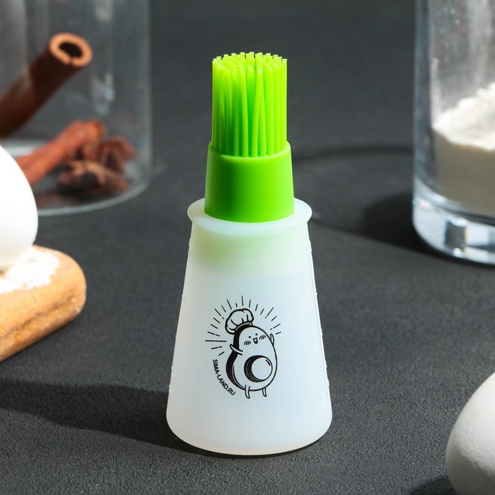 Кисть для масла &laquo;Авокадо&raquo;, 11.8х5.2 см, силикон, цвет зеленый