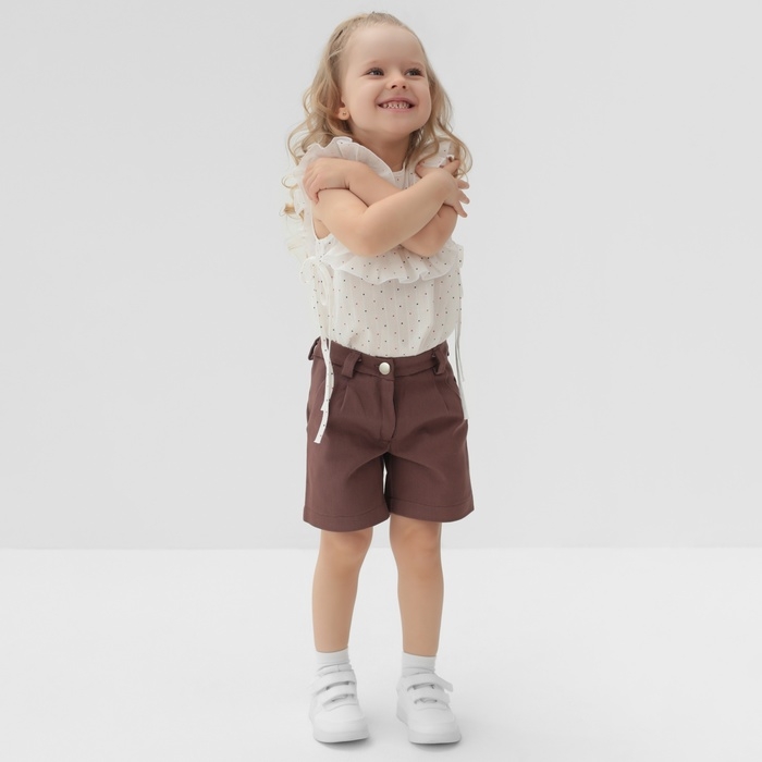 Шорты для девочки MINAKU: Casual collection KIDS цвет шоколадный, рост 104