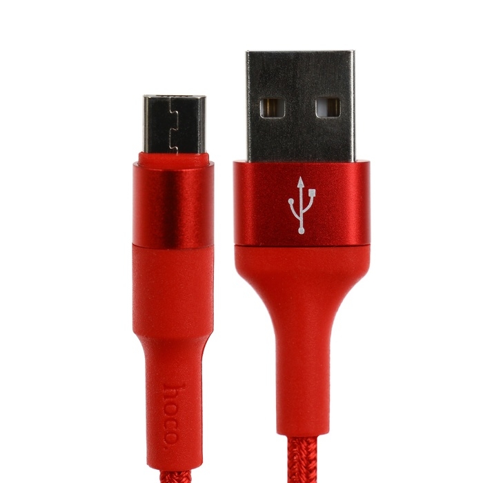 Кабель Hoco X26, Micro USB - USB, 2 А, 1 м, передача данных, оплётка нейлон, красный Кабель Hoco X26, Micro USB - USB, 2 А, 1 м, передача данных, оплётка нейлон, красный