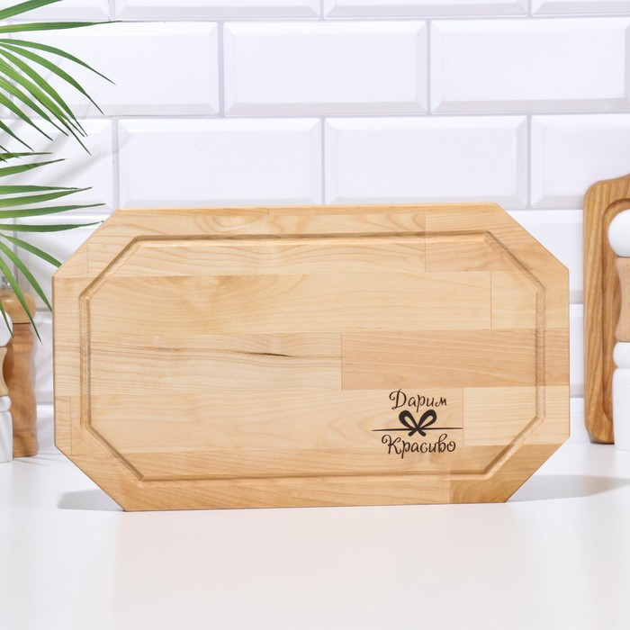 Доска разделочная &laquo;Гайка&raquo; большая (кровосток) 38х22х1,8 см