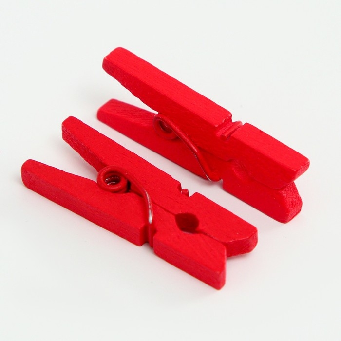 Набор прищепок для декора 50 шт., красные &mdash; 2,5 см