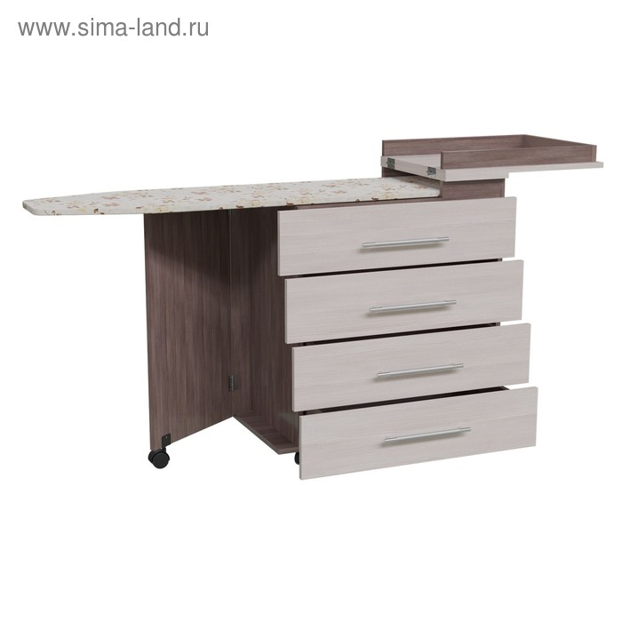 Комод с гладильной доской 750 (1 685) × 425 × 840 (905) мм, бодега тёмный/светлый Комод с гладильной доской 750 (1 685) × 425 × 840 (905) мм, бодега тёмный/светлый