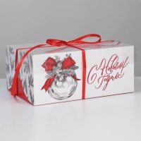 Коробка для капкейка «Серебро», 23 х 16 х 10 см, Новый год Коробка для капкейка «Серебро», 23 х 16 х 10 см, Новый год