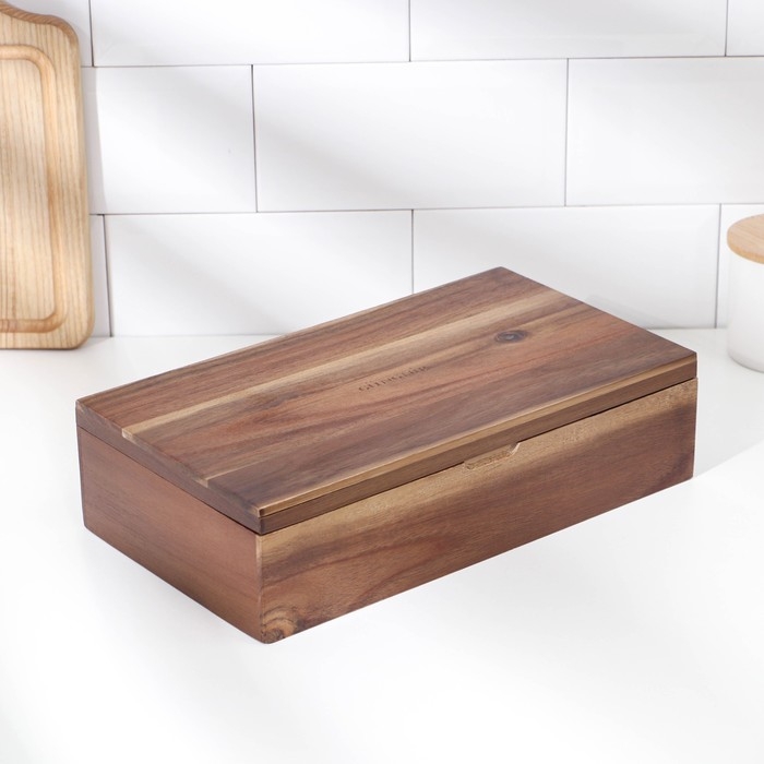 Органайзер для чая и кухонных принадлежностей, 31&times;17,5&times;8 см, 8 ячеек, тропическая акация