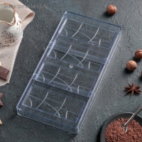 Форма для шоколада KONFINETTA «Плитка», 28×14 см, 4 ячейки 11,7×4,8×0,7 см, цвет прозрачный Форма для шоколада KONFINETTA «Плитка», 28×14 см, 4 ячейки 11,7×4,8×0,7 см, цвет прозрачный