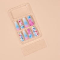 Ногти накладные с кл пластинами 12шт Море балерина голуб/роз/бел к/кор QF Ногти накладные с кл пластинами 12шт Море балерина голуб/роз/бел к/кор QF