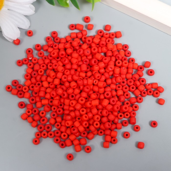 Бисер стекло 6/0 "Матовый. Красный каштан" 30 гр