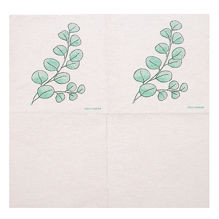 Салфетки бумажные однослойные Салфетки бумажные однослойные "Эко" эвкалипт 24х24 см, набор 20 шт.