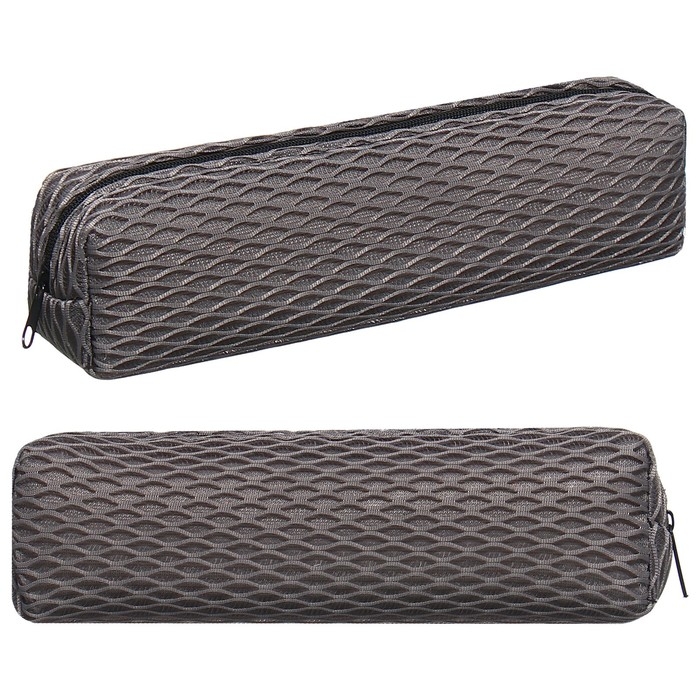 Пенал школьный на молнии Calligrata Пенал школьный на молнии Calligrata "Сетка", серый