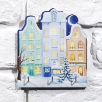 Ключница настенная новогодняя &laquo;Дома , ночь&raquo;, на Новый год
