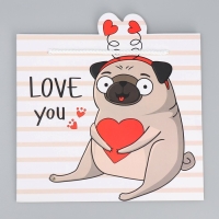 Пакет подарочный, упаковка, &laquo;Love you&raquo;, 25 х 26 х 10 см