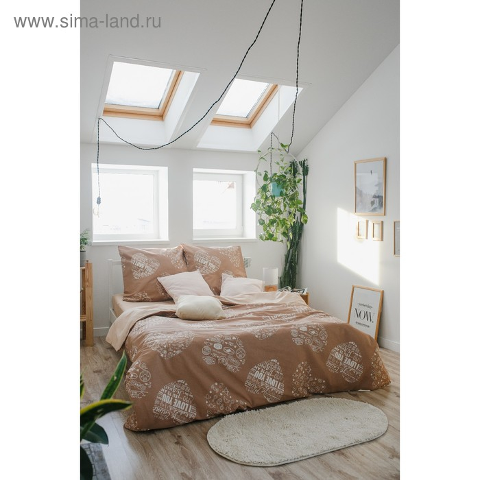 Постельное бельё "Этель" евро Te amo (вид 3) 200 х 217 см, 220 х 240 см, 70 х 70 - 2 шт