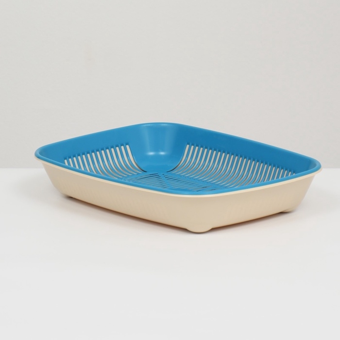 Туалет округлый с сеткой 33,5 х 25 х 6 см, голубой/бежевый Туалет округлый с сеткой 33,5 х 25 х 6 см, голубой/бежевый