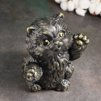 Копилка "Радостный кот" черный, золото, 20см Копилка "Радостный кот" черный, золото, 20см