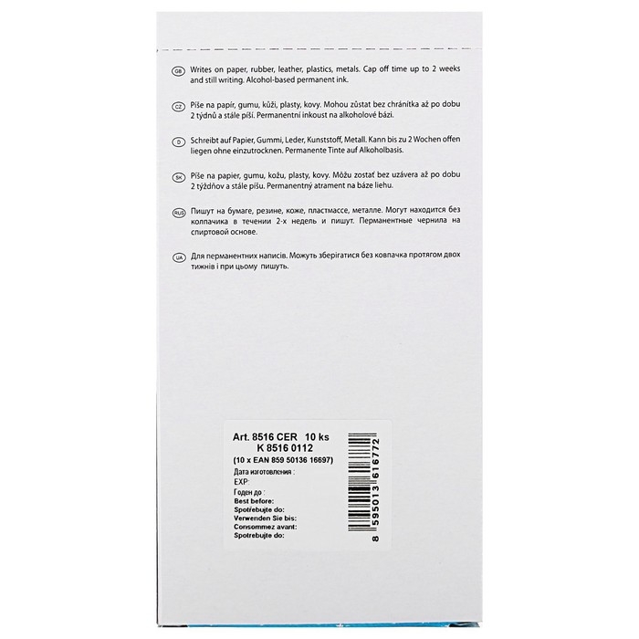 Маркер перманентный скошенный 5.0 мм Centropen 8516, цвет чёрный (стойкий к высыханию)