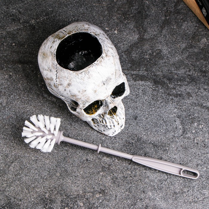 Подставка под ёрш Подставка под ёрш "Череп" 16х15х22см (ершик пластик)