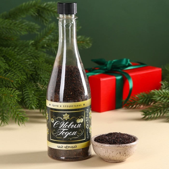 Новый год! Чай чёрный &laquo;С Новым годом&raquo; в бутылке, 125 г. (18+)