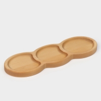 Менажница Adelica &laquo;Светофор&raquo;, 3 секции, 30&times;10&times;1,8 см, пропитана минеральным маслом, в подарочной коробке, берёза