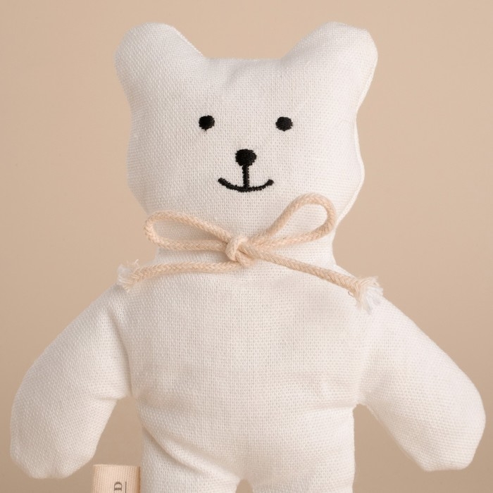 Мягкая игрушка &laquo;Мишка&raquo;, с бантиком, 17 см, цвет белый