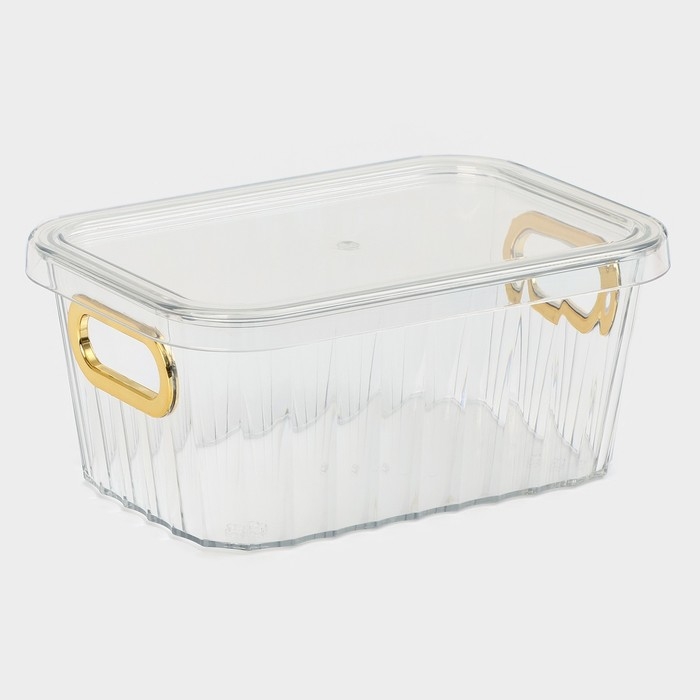 Контейнер для хранения с крышкой &laquo;Грани&raquo;, 18&times;13&times;8 см, цвет МИКС