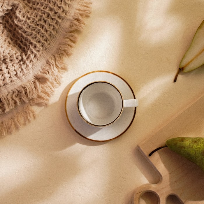 Чайная пара фарфоровая SL Home «Волна в камне», 2 предмета: чашка 200 мл, блюдце d=12,5 см, цвет белый Чайная пара фарфоровая SL Home «Волна в камне», 2 предмета: чашка 200 мл, блюдце d=12,5 см, цвет белый