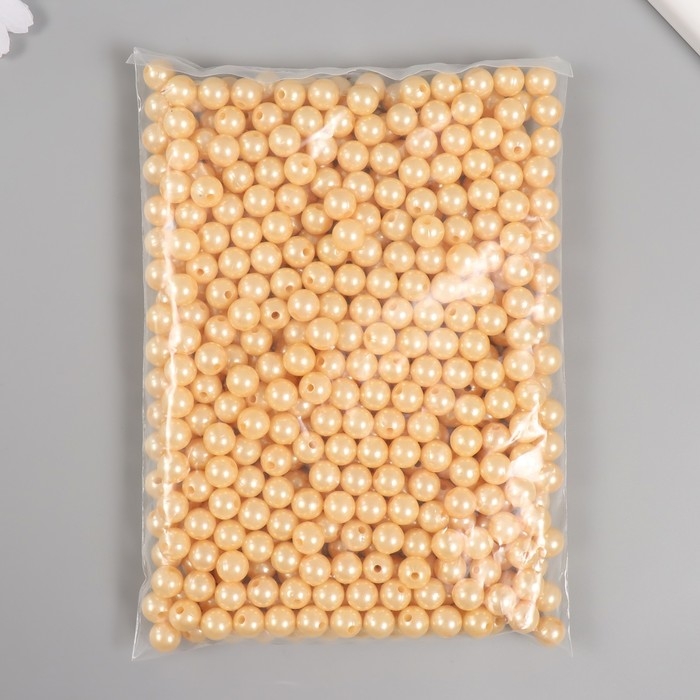 Набор бусин "Жемчуг" d 10 мм, 250 гр, бежевый