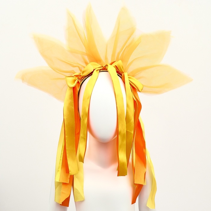 Карнавальный ободок &laquo;Лучистое солнце&raquo;, цвет жёлто-оранжевый