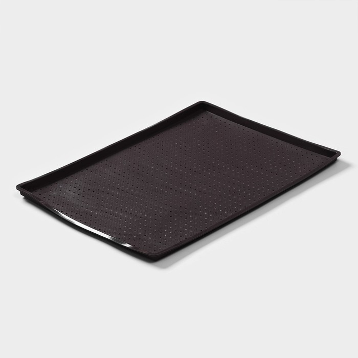 Коврик перфорированный прямоугольный Доляна, силикон, 40×31×1 см, цвет коричневый Коврик перфорированный прямоугольный Доляна, силикон, 40×31×1 см, цвет коричневый