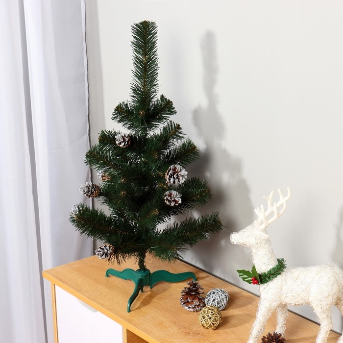 Ёлка искусственная настольная Ёлка искусственная настольная "Рождественская" (шишки серебро) 60 см