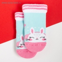 Носки новогодние детские Крошка Я &laquo;Зайчик&raquo;, цвет голубой, 12-14 см