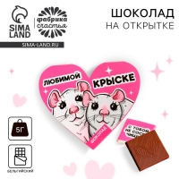 Шоколад на открытке &laquo;Любимой крыске&raquo;, 5 г.