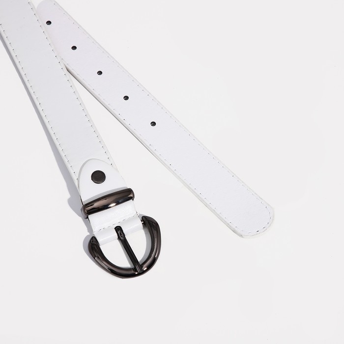 Ремень женский, ширина 2.7 см, винт, пряжка металл, цвет белый