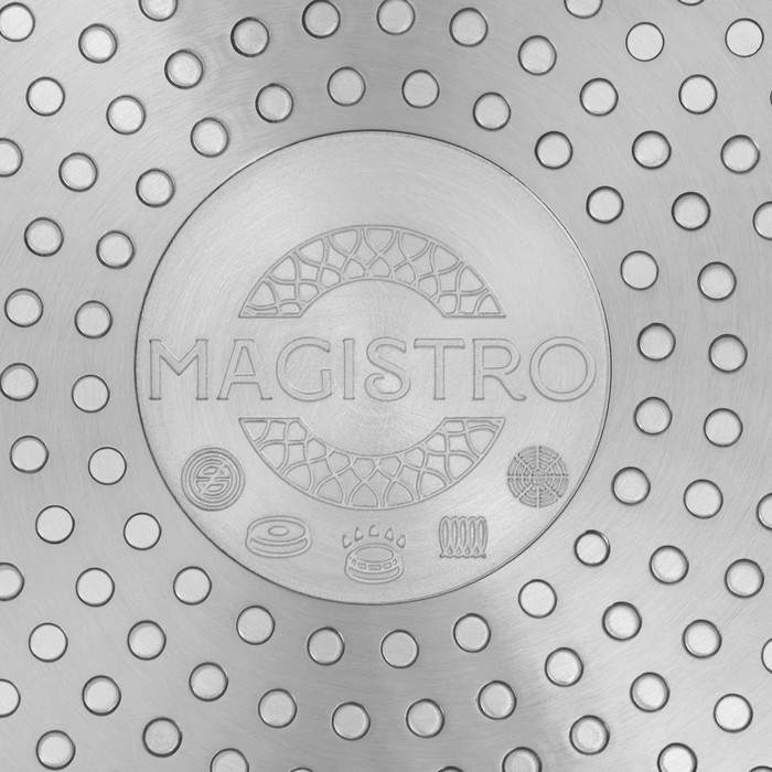 Сковорода Magistro Rock Stone, d=24 см, h=4,5 см, антипригарное покрытие, индукция, цвет чёрный