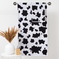 Полотенце махровое Этель ЧБ &laquo;Корова&raquo;, пестроткань, 70х130 см