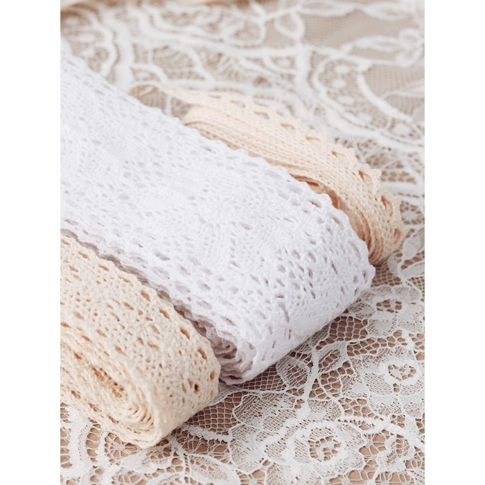 Кружево вязаное, 10 мм &times; 15 &plusmn; 1 м, цвет бежевый